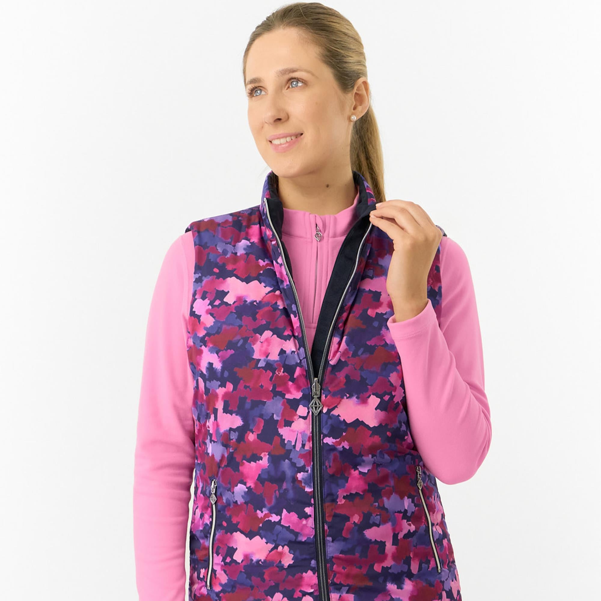 Pure Golf Eve Reversible Ladies Golf Gilet Autumn Aquarelle